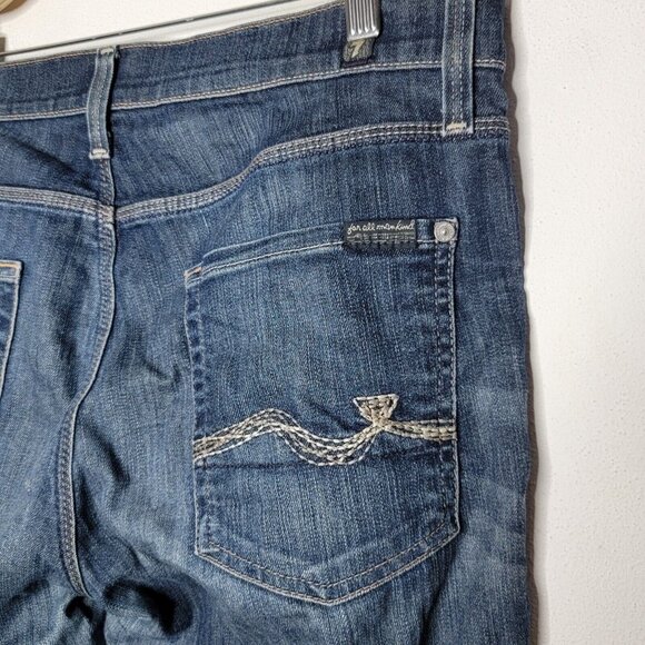 7 For All Mankind Slimmy 33 x 27 Dark Wash Blue Denim Jeans Men's - Picture 5 of 6